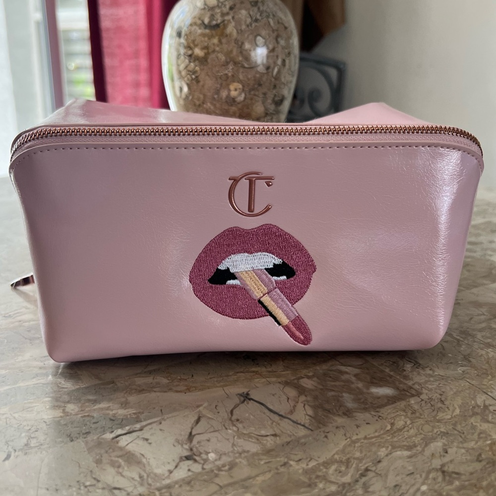 Charlotte Tilbury Zippered Pink Makeup Bag